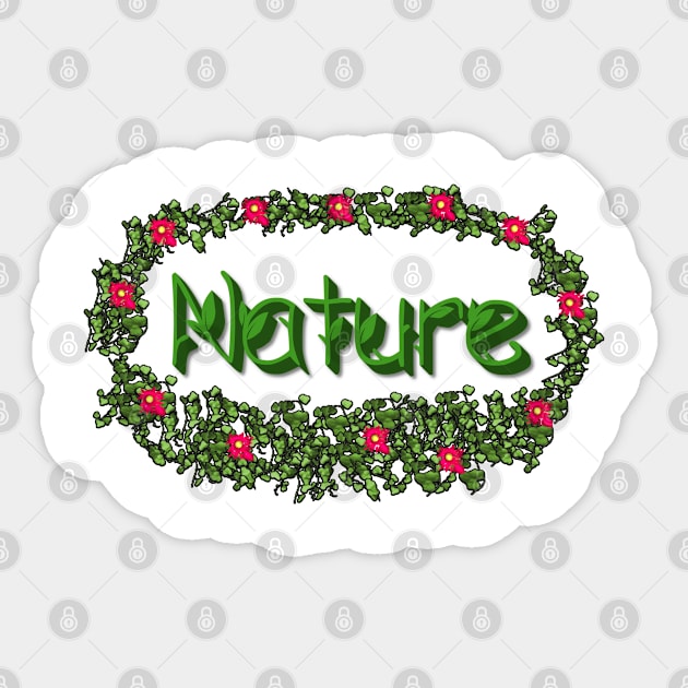 Nature with leaves and flowers Sticker by emyzingdesignz